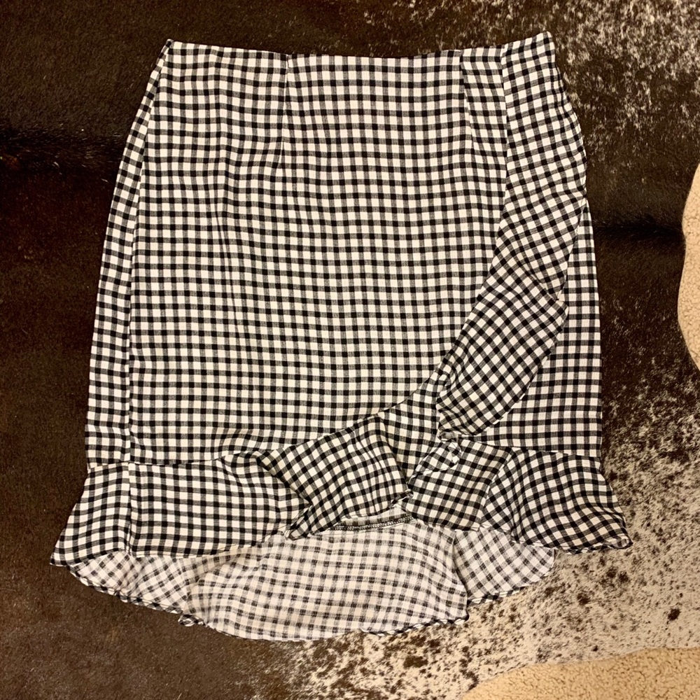 High waisted Gingham skirt